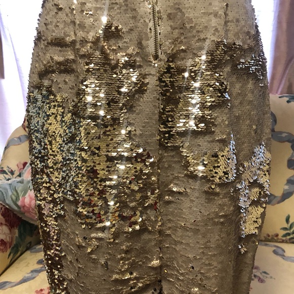 ASTR the label gold metallic ivory sequin beaded dress size small - Picture 4 of 9